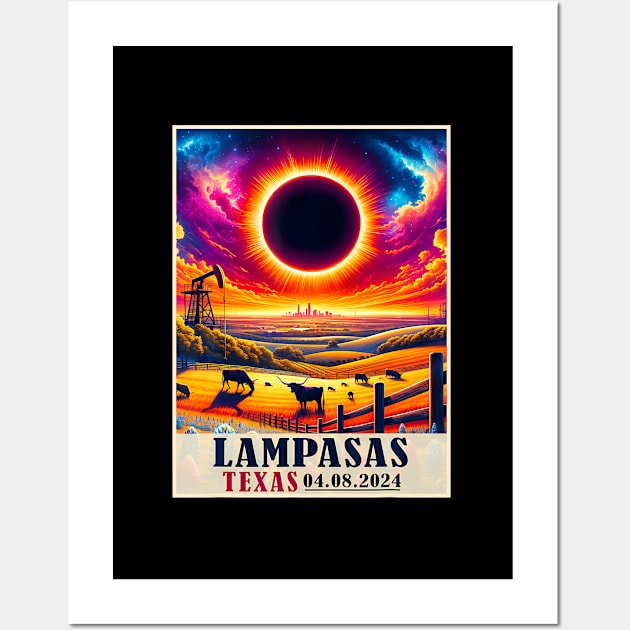 Lampasas Texas Total Solar Eclipse 2024 Totatily Wall Art by Diana-Arts-C